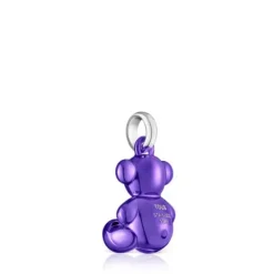 Pingente urso em aço em cor lilás Bold Bear