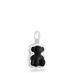 Pingente urso em prata com ónix Bold Bear