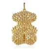Pingente urso grande texturizado banhado a ouro de 18 K sobre prata Bold Bear
