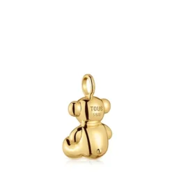 Pingente urso médio banhado a ouro de 18 K sobre prata e ametista Bold Bear