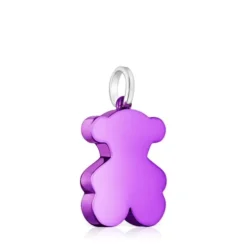 Pingente urso médio em aço na cor lilás Sweet Dolls