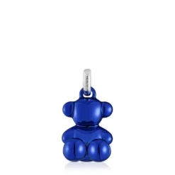 Pingente urso médio em aço na cor azul-marinho Bold Bear