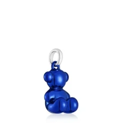 Pingente urso médio em aço na cor azul-marinho Bold Bear