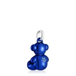 Pingente urso médio em aço na cor azul-marinho Bold Bear