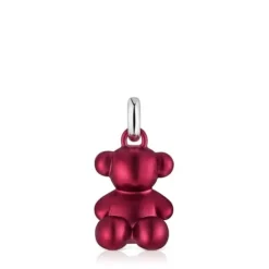 Pingente urso médio em aço em cor vermelho Bold Bear