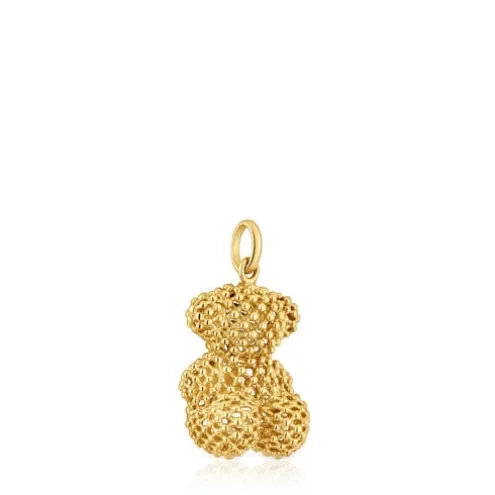 Pingente urso médio texturizado em ouro Bold Bear