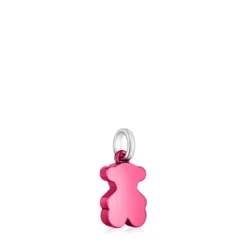Pingente urso pequeno em aço na cor rosa Sweet Dolls