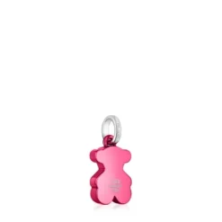 Pingente urso pequeno em aço na cor rosa Sweet Dolls