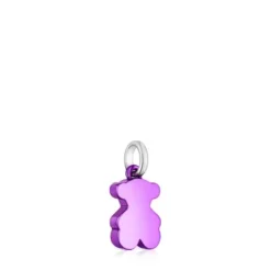Pingente urso pequeno em aço na cor lilás Sweet Dolls
