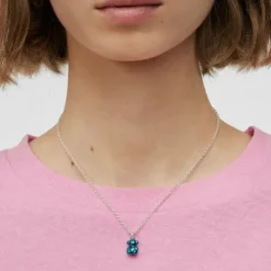Pingente urso pequeno em aço em cor azul Bold Bear
