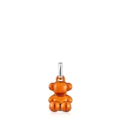 Pingente urso pequeno em aço em cor laranja Bold Bear