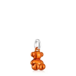 Pingente urso pequeno em aço em cor laranja Bold Bear