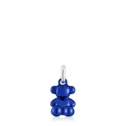 Pingente urso pequeno em aço na cor azul-marinho Bold Bear