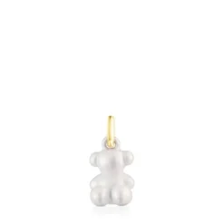 Pingente urso pequeno em aço em cor branco Bold Bear