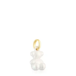Pingente urso pequeno em aço em cor branco Bold Bear