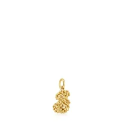 Pingente urso pequeno texturizado em ouro Bold Bear
