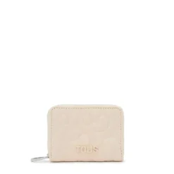 Porta-moedas em pele bege TOUS Greta