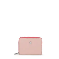 Porta-moedas médio New Dubai rosa e bege