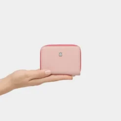 Porta-moedas médio New Dubai rosa e bege