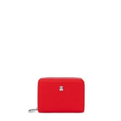 Porta-moedas médio New Dubai Saffiano vermelho