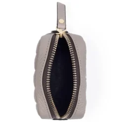 Porta-moedas pequeno Sherton em Pele na cor toupeira