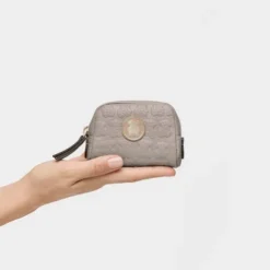 Porta-moedas pequeno Sherton em Pele na cor toupeira