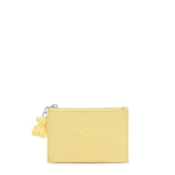 Porta-moedas/porta-cartões amarelo-claro TOUS Brenda