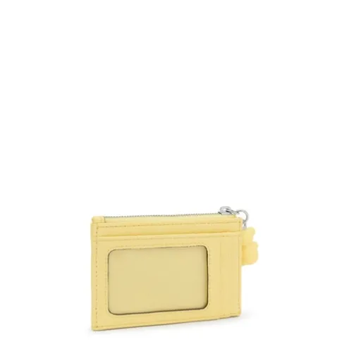 Porta-moedas/porta-cartões amarelo-claro TOUS Brenda
