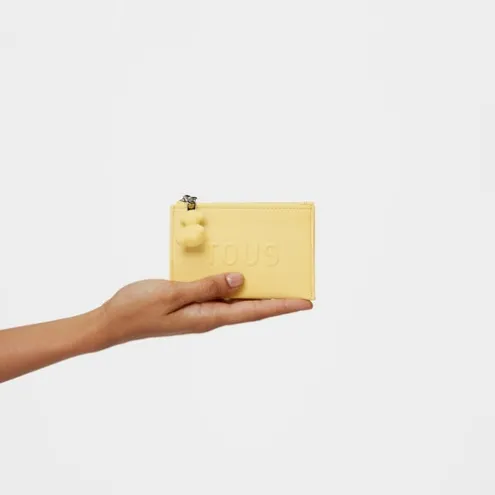 Porta-moedas/porta-cartões amarelo-claro TOUS Brenda