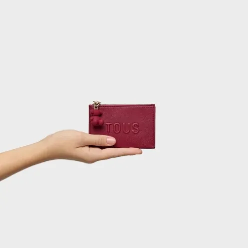Porta-moedas/porta-cartões grená TOUS Brenda