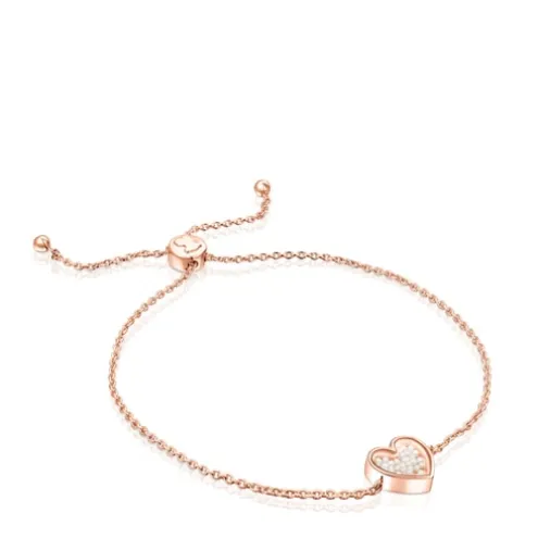 Pulseira Areia em prata vermeil rosa e pérolas