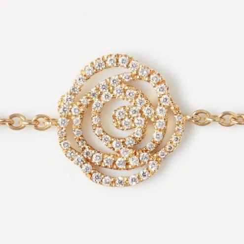 Pulseira ATELIER Rosa de Abril em Ouro com Diamantes