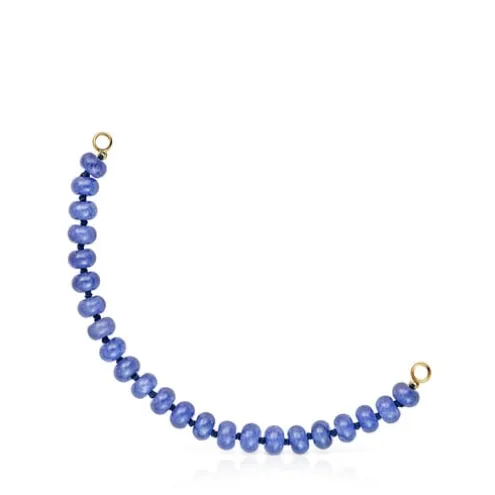 Pulseira banhada a ouro 18 K sobre prata e quartzito azul Hold Oval