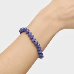 Pulseira banhada a ouro 18 K sobre prata e quartzito azul Hold Oval