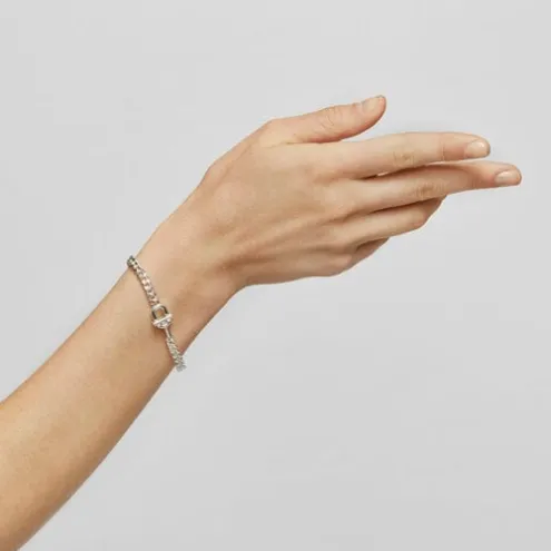 Pulseira barbada grande em prata TOUS MANIFESTO