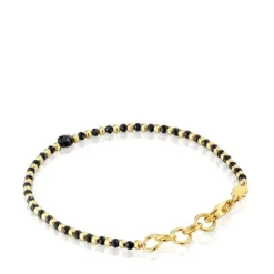 Pulseira bolas banhada a ouro de 18 K sobre prata e espinélio Basic Colors