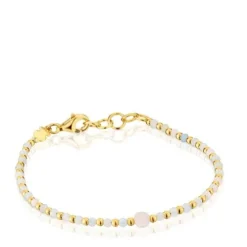 Pulseira bolas banhada a ouro de 18 K sobre prata, berilo e morganita Basic Colors