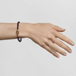 Pulseira com banho de ouro de 18 K sobre prata e ametistas TOUS MANIFESTO