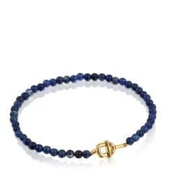 Pulseira com banho de ouro de 18 K sobre prata e sodalite TOUS MANIFESTO