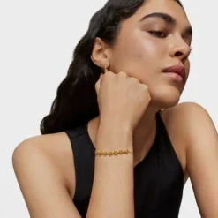 Pulseira corrente banhada a ouro 18 K sobre prata e detalhe Bold Bear