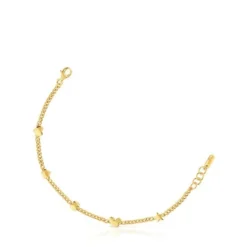 Pulseira corrente banhada a ouro de 18 K sobre prata e motivos Bold Motif