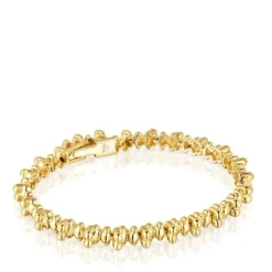 Pulseira corrente banhada a ouro de 18 K sobre prata e motivos urso Bold Bear