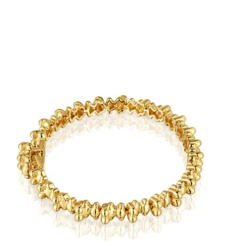 Pulseira corrente banhada a ouro de 18 K sobre prata e motivos urso Bold Bear