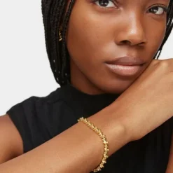 Pulseira corrente banhada a ouro de 18 K sobre prata e motivos urso Bold Bear