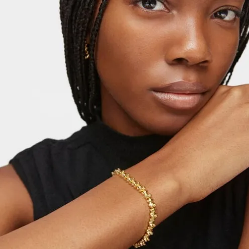 Pulseira corrente banhada a ouro de 18 K sobre prata e motivos urso Bold Bear
