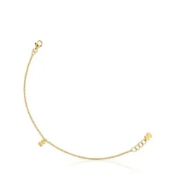Pulseira corrente banhada a ouro de 18 K sobre prata com argolas redondas Bold Bear