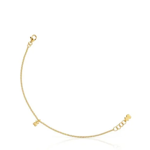 Pulseira corrente banhada a ouro de 18 K sobre prata com argolas redondas Bold Bear