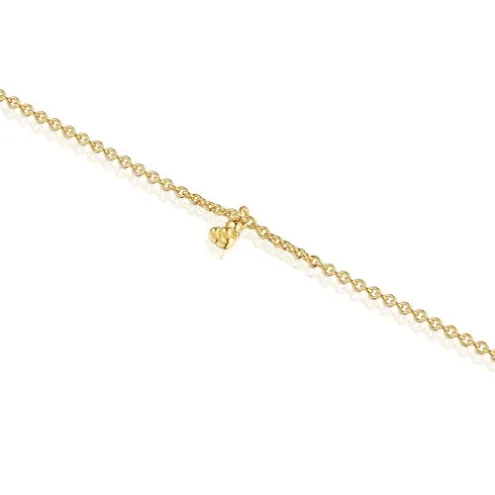 Pulseira corrente banhada a ouro de 18 K sobre prata com argolas redondas Bold Bear