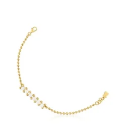 Pulseira corrente banhada a ouro de 18 K sobre prata e pérolas cultivadas Gloss
