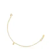 Pulseira corrente banhada a ouro de 18 K sobre prata com argolas ovais Bold Bear